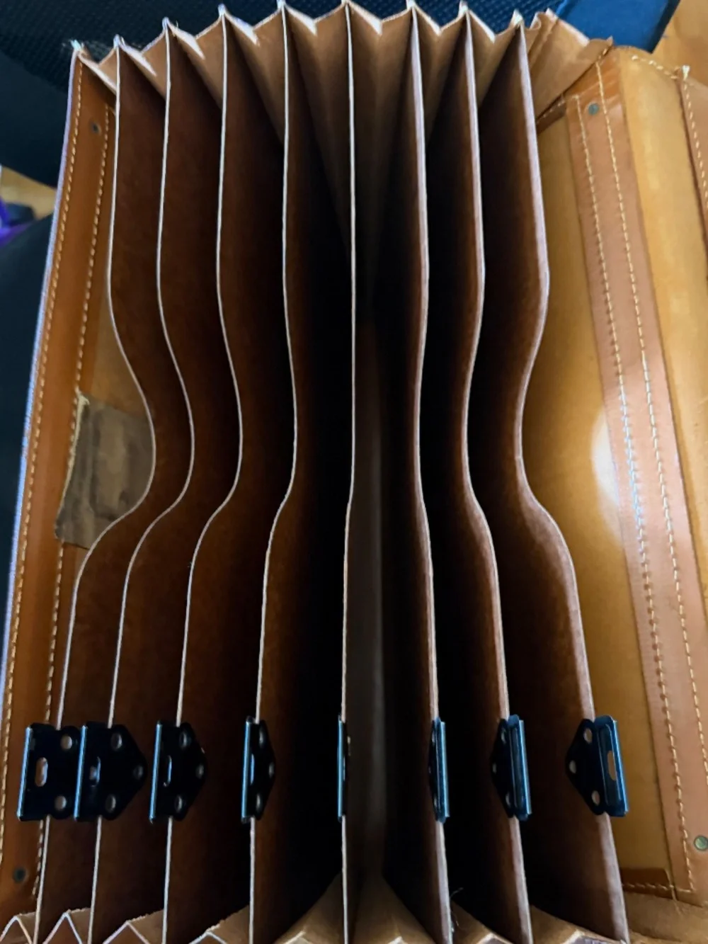 Vintage Briefcase with Interior Accordion Files
